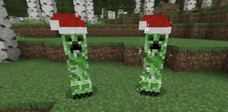 Textures: Creeper With X-Mas Cap - modsgamer.com