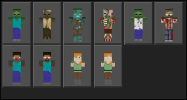 Skin Pack: Zombies (It has the Zombie Attack Animations) - modsgamer.com