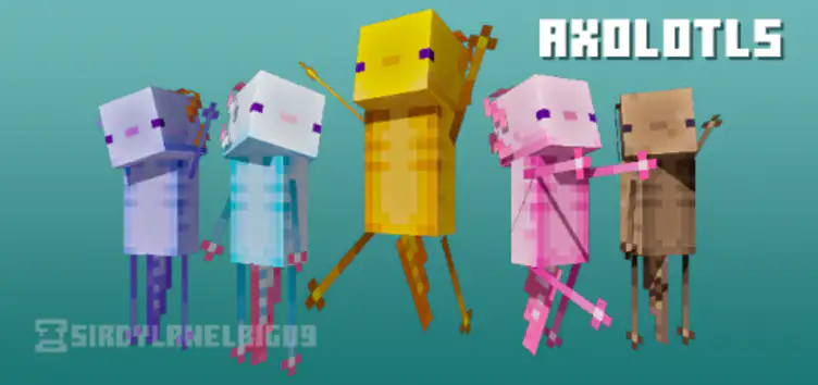 Skin Pack: AXOLOTLS - modsgamer.com