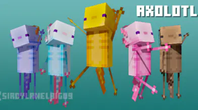 AXOLOTLS Skin Pack(5 Skins) | modsgamer.com