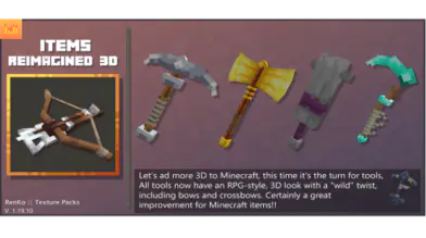 Items Reimagined Texture Pack(3D tools and weapons) | modsgamer.com