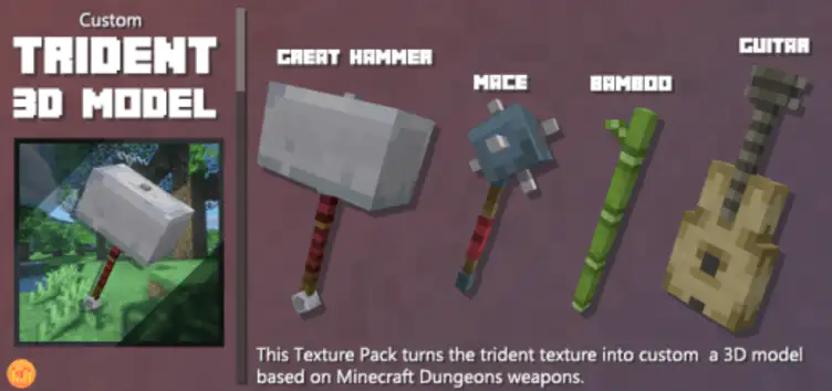 Custom 3D Trident Textures - modsgamer.com