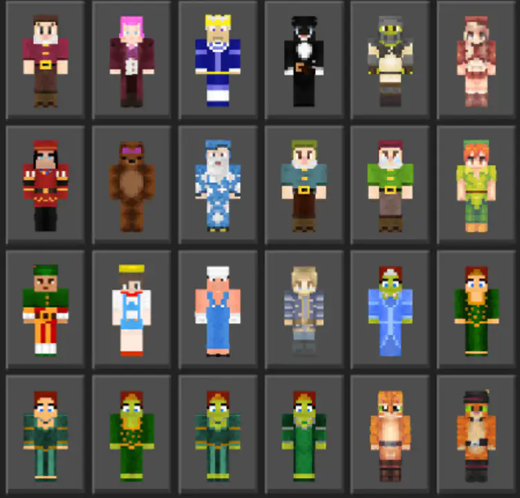Shrek and Puss in Boots Skin Pack - Mods for Minecraft
