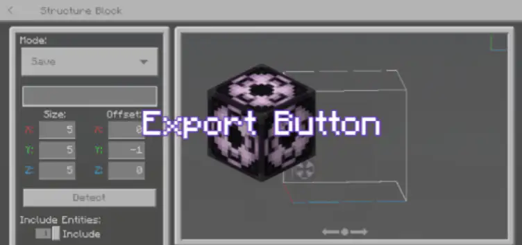 Addon: Structure Block | Export Button for MCPE - modsgamer.com