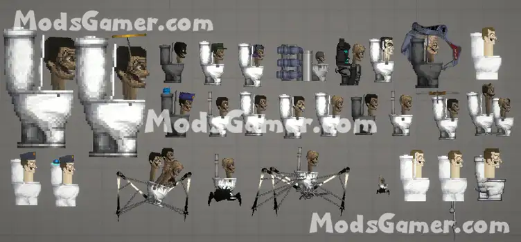 Crafty MP's skibidi toilet pack For Melon Playground Mods