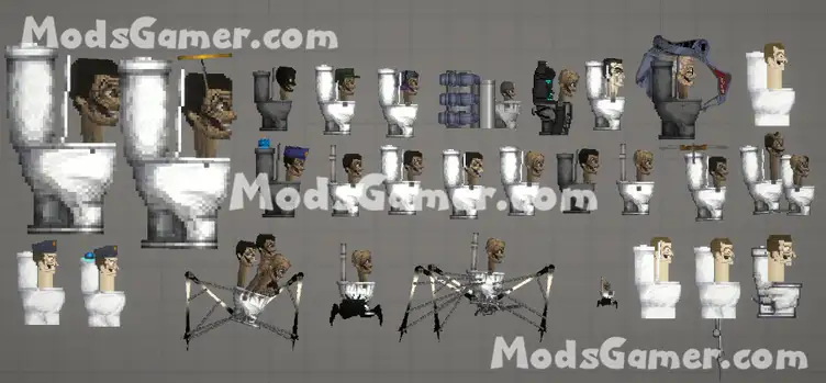 Quality Skibidi Toilet Mod For Melon Playground(100+ characters and  weapons) - Mods for Melon Playground Sandbox PG