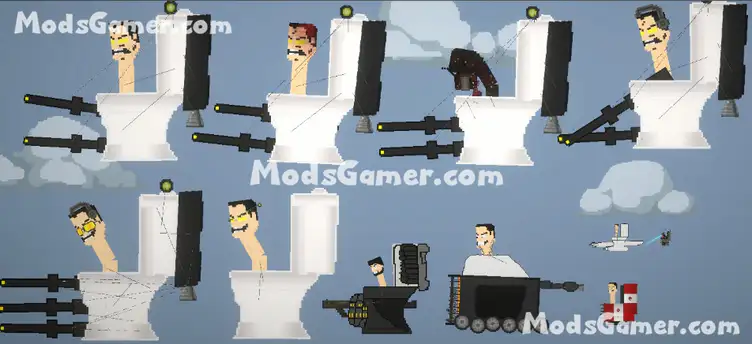 Cartoon Skibidi Toilet v4(New Gman,Cameraman,Speakerman,etc) - Mods for  Melon Playground Sandbox PG