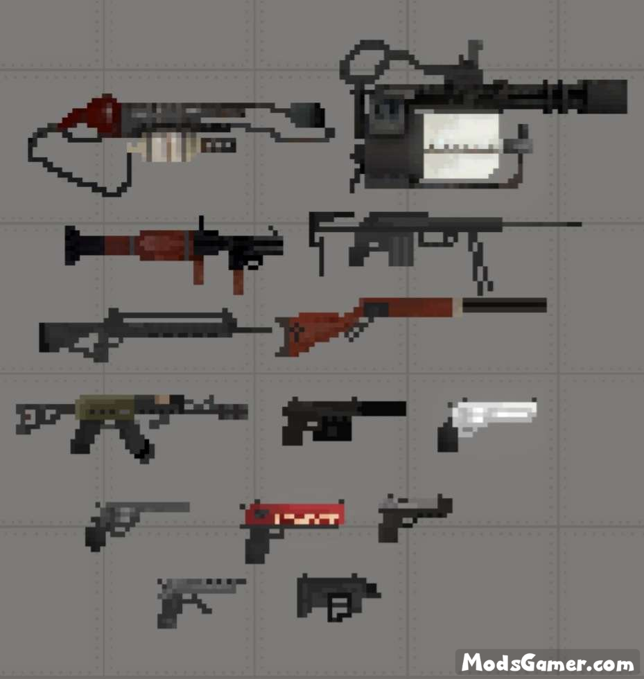 Gun Weapon Module Pack[24 Guns] - Mods for Melon Playground Sandbox PG