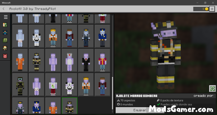 Axolot Skin Pack!3.0 - Mods For Minecraft