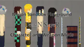 Melon Sandbox Playground Demon Slayer Character and Weapon Mods | modsgamer.com