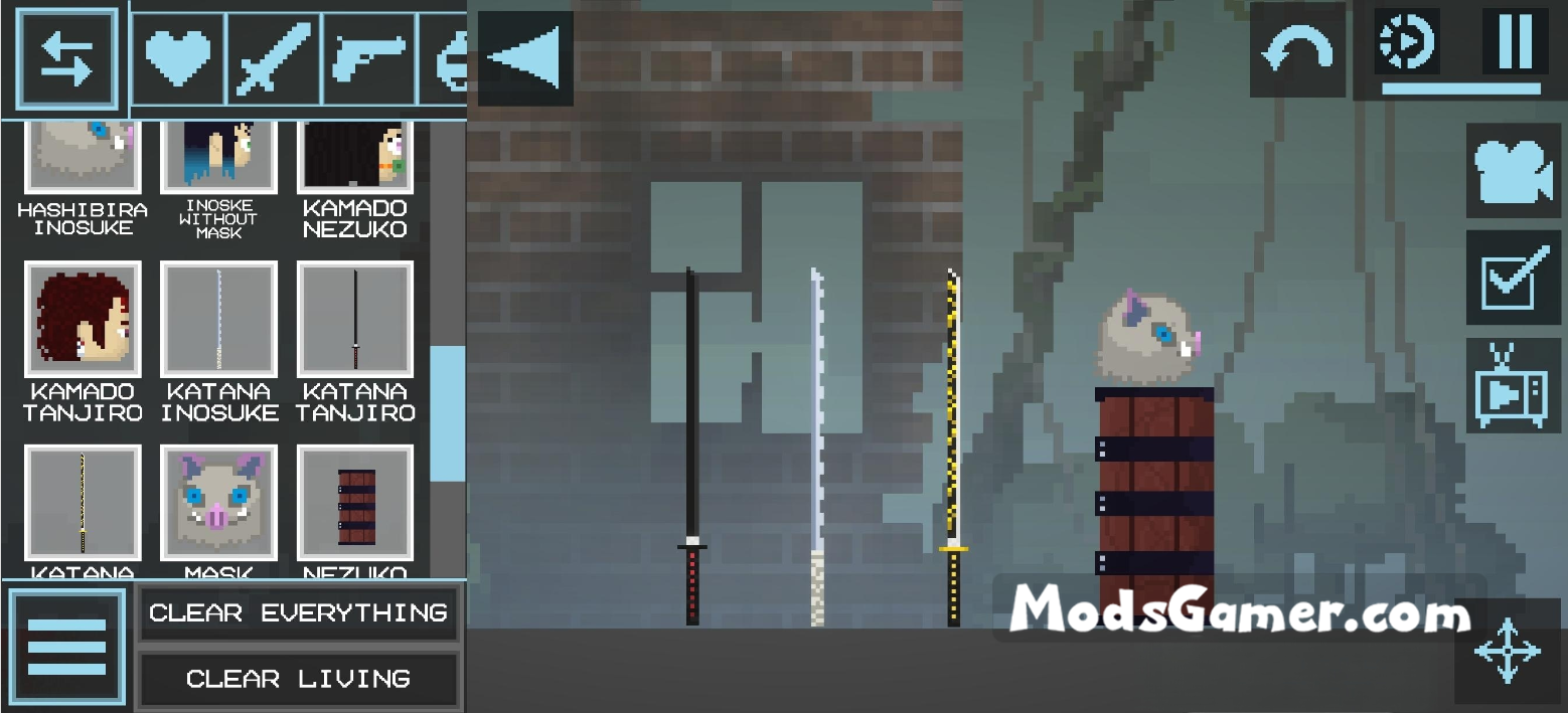 Melon Sandbox Playground Demon Slayer Character and Weapon Mods