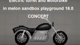 Electric Turret and Motorbike in Melon Sandbox Playground 16.0 - Concept | modsgamer.com