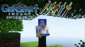 Minecraft PE Genshin Impact Sword Pack Mod | modsgamer.com