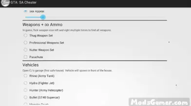 GTA: San Andreas Cheater mod | modsgamer.com