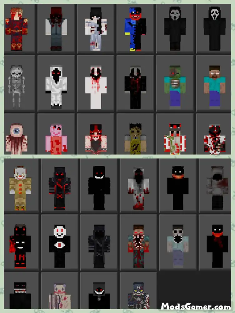 Horror characters skinpack Minecraft Texture Pack