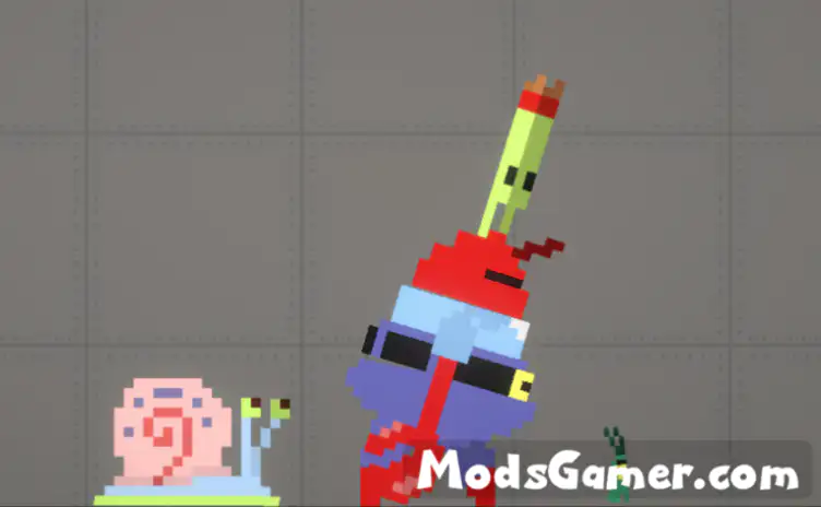 Mr. Krabs,Sheldon J. Plankton And Gary the Snail From SpongeBob SquarePants - modsgamer.com