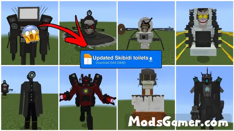 Skibidi toilet v1.4.5 addon [New toxic toilet & Camera mans etc] - modsgamer.com