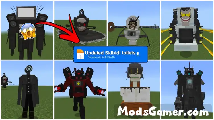 Skibidi toilet VS Cameraman Addon in Minecraft PE 