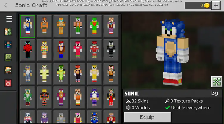 Sonic Craft skin pack - Mods for Minecraft