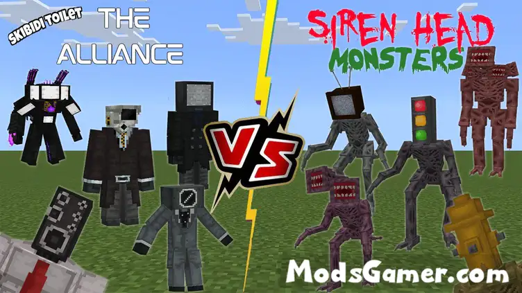The Alliance [Skibidi Toilet] VS Siren Head Monsters Mod - modsgamer.com