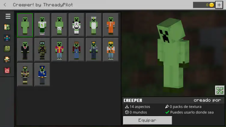 Creeper skin pack! by ThreadyPilot - modsgamer.com