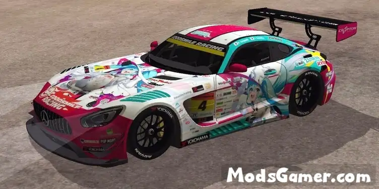 Mercedes-BENZ AMG GT3 EVO 2024 Goodsmile Racing Hatsune Miku Itasha - modsgamer.com