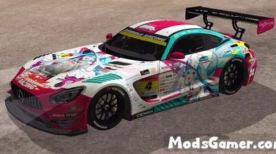 Mercedes-BENZ AMG GT3 EVO 2024 Goodsmile Racing Hatsune Miku Itasha | modsgamer.com