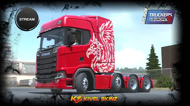 [Stream/ST]Scania S Griffin Edition Vermelho Skin Mod | modsgamer.com