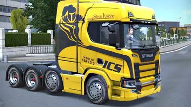 [Stream/RT]Scania ICS Distribution Ltd UK and International Transport Yellow Truck Skin Mod | modsgamer.com