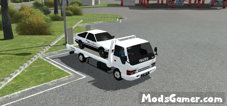 Isuzu Elf Safety Loader Truck (Towing) Mod - modsgamer.com