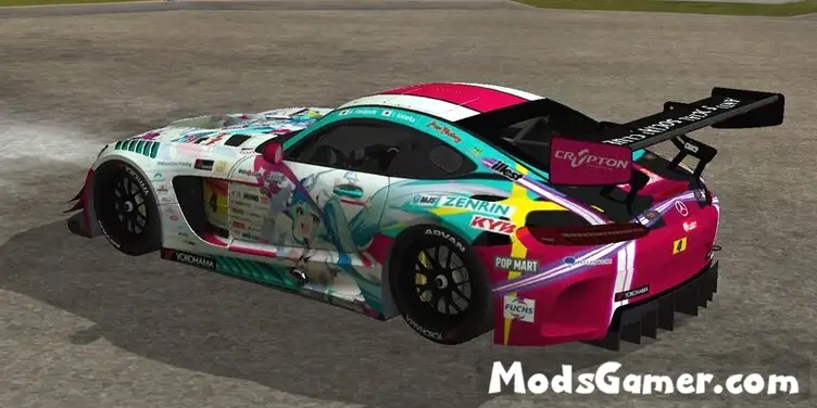 Mercedes-BENZ AMG GT3 EVO 2024 Goodsmile Racing Hatsune Miku Itasha - modsgamer.com